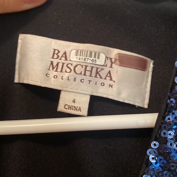 Badgley Mischka Blue sequin Natasha dress size 4 - Picture 3 of 3